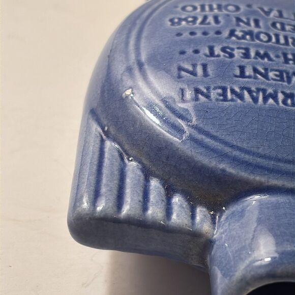 Vintage Small Light Blue Bud Vase Marietta Ohio Campus Martius State memorial - Picture 5 of 6